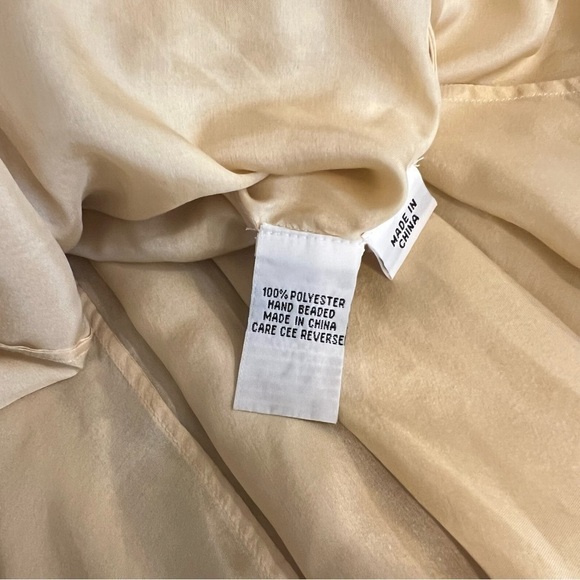 Teri Jon by Rickie Freeman heavily sequinned mermaid style gown, honey beige, 6 - Picture 13 of 16